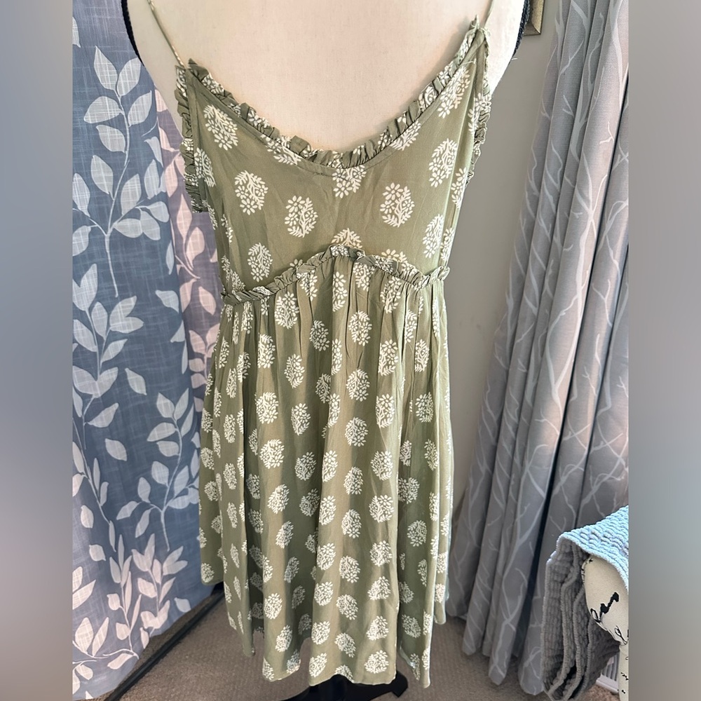 Patrons of Peace Green and White Mini Dress
